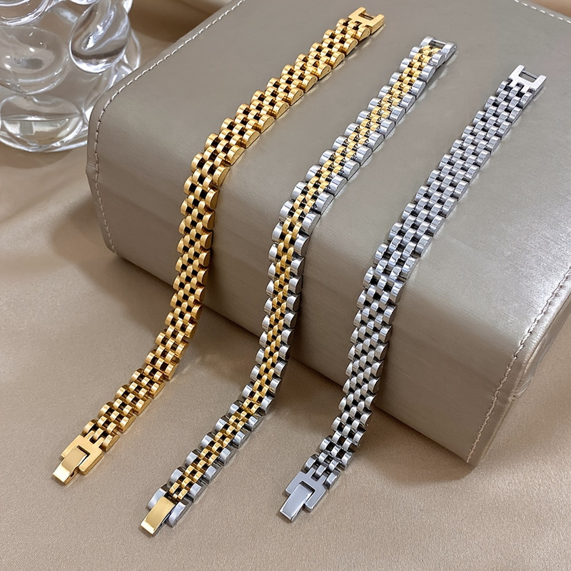 Punk Waterproof Stainless Steel Bracelet, Thick Chain Design