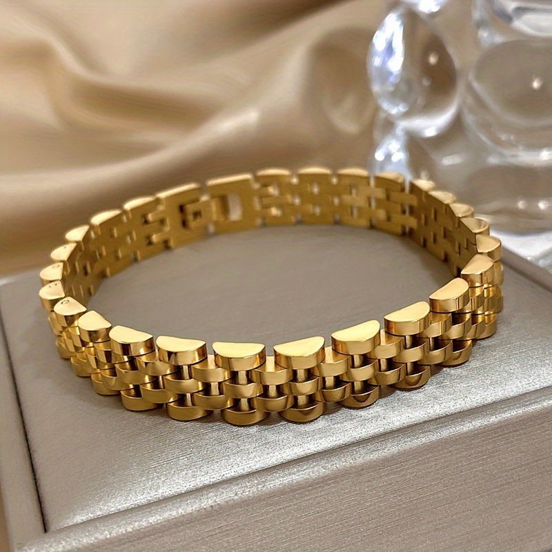 Punk Waterproof Stainless Steel Bracelet, Thick Chain Design