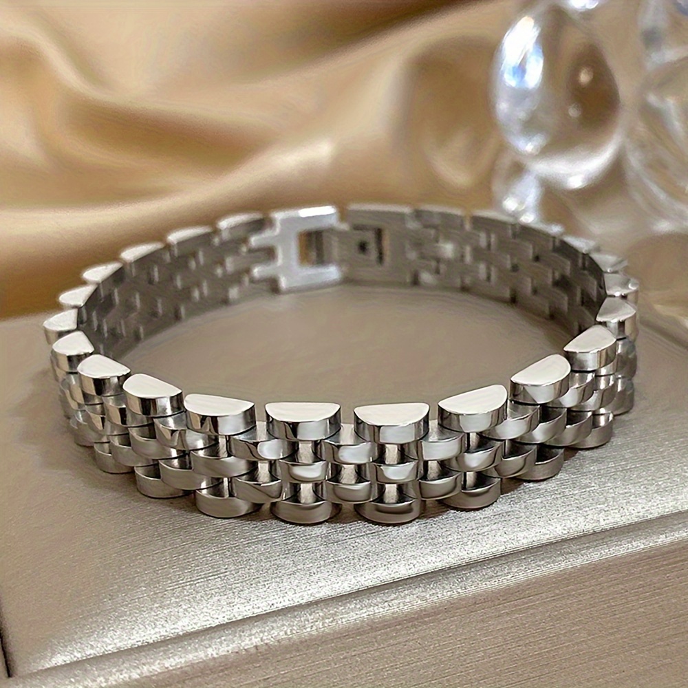 Punk Waterproof Stainless Steel Bracelet, Thick Chain Design