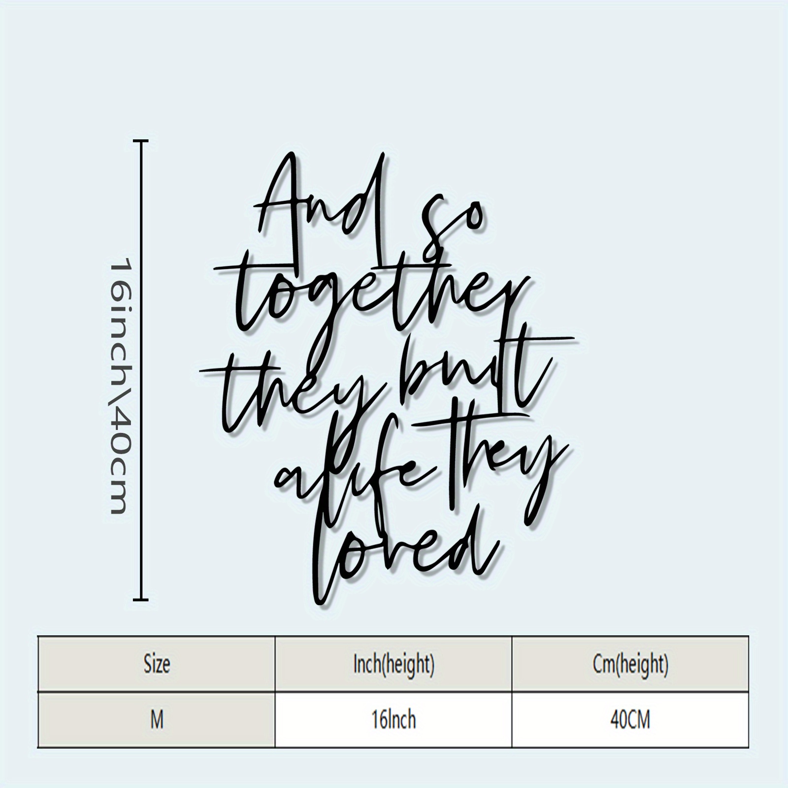 TEMU 1pc Vintage Romantic Metal Wall Art "and So Built A Life" Quote - Powder Coated Iron Bedroom Decor, Couple Wedding Housewarming Gift, Christmas