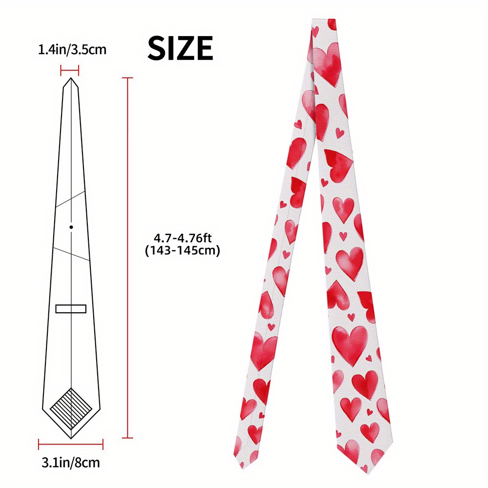 TEMU 1 , Corbata de poliéster con diseño de en acuarela, corbata estampada de 8 cm de ancho, fácil de , para horas de cóctel o regalo del Día