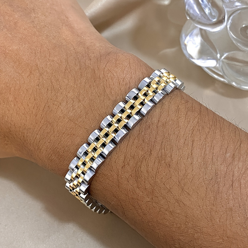 Punk Waterproof Stainless Steel Bracelet, Thick Chain Design
