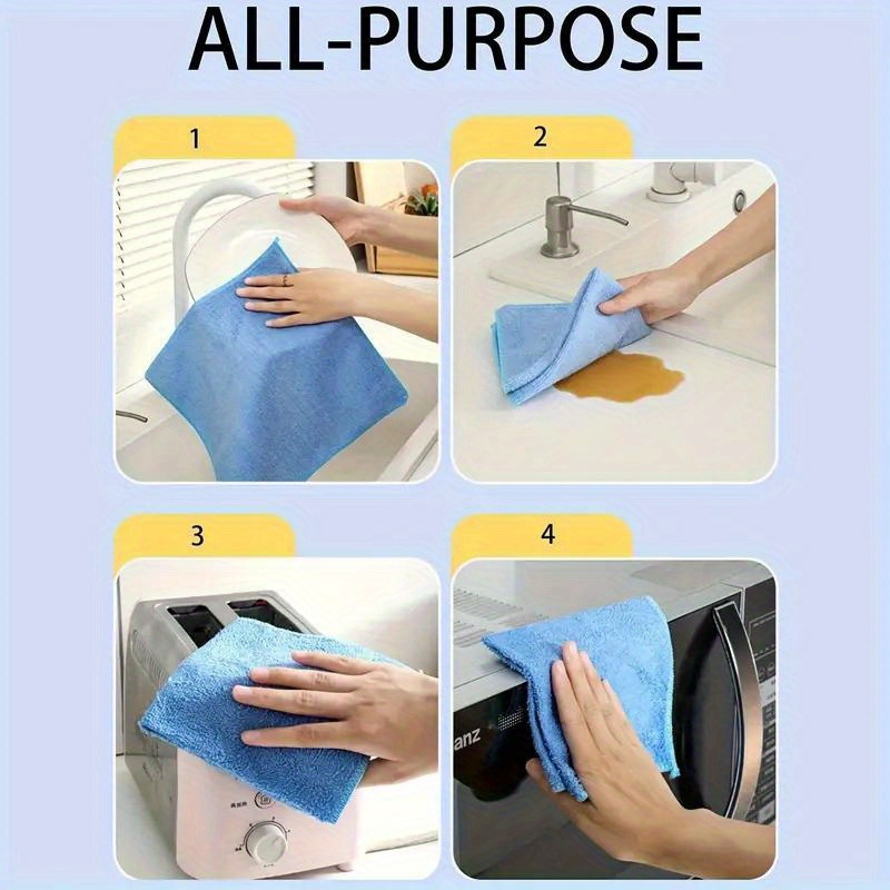 [Microfiber Cloth Pack] 5/10/20pcs Microfiber Cleaning Cloth Pack - Multipurpose Towel for Home & Kitchen Use, Durable & Absorbent, Ideal for Living Room, Bedroom, Bathroom & Furniture, Effortlessly Removes Stains & Grease, Essential Cleaning Supplies