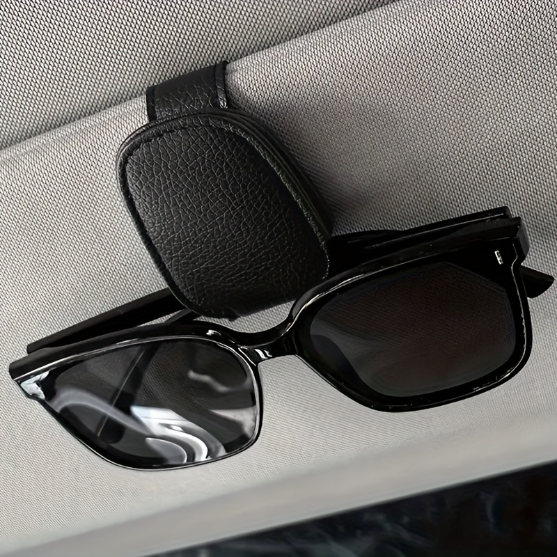 car sun visor glasses clip pu auto with non slip fashion glasses holder for vehicle interior accessories