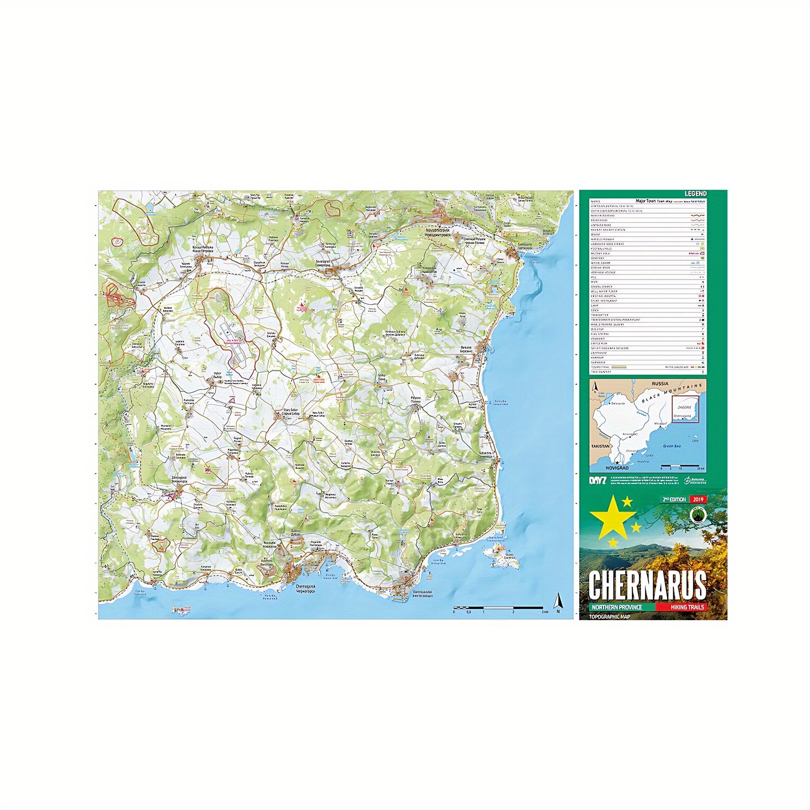 TEMU 1pc Chernarus Hiking Trail Map Wall Art - Unframed Canvas Print, Ready To Hang, Contemporary Classic Art , High-quality Durable Canvas For