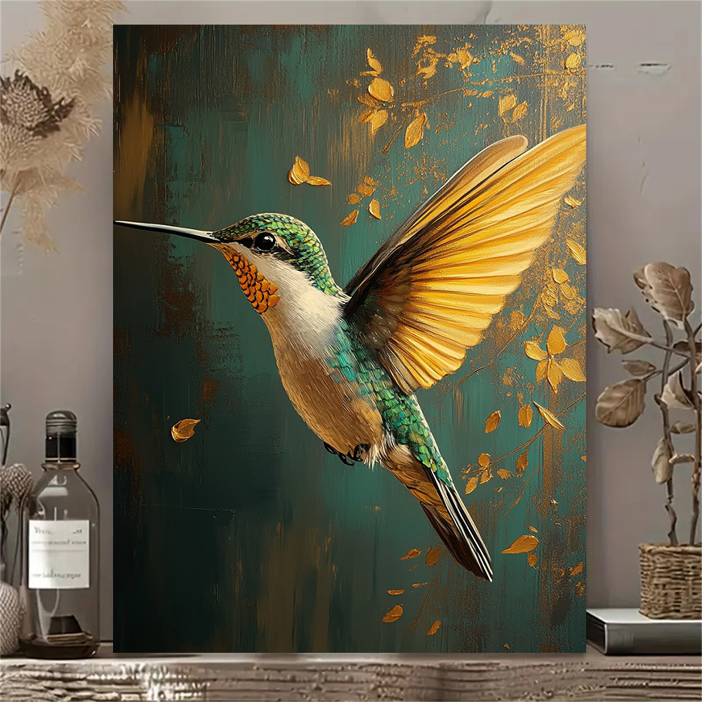 E-shop 2D Flach, 2D Flach, ein rahmenloses Kunstwerk, 2D Flach2D-Stil, mit einer großen 30,5 x 40,6 cm (12 x 16 Zoll) goldenen
