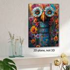 1 Pièce Peinture sur Toile Art Mexicain - Cadre en Bois Plat 2D Vibrant, Décoration Murale Traditionnelle et Moderne pour Salon ou Bureau, Cadeau de Noël à , Idéal pour la Déco d Intérieur