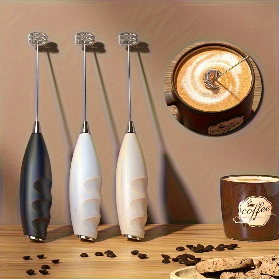 elektrischer milchaufschäumer & schneebesen - handheld, einzelkopf-design, leicht zu reinigen, mit metallständer für einfache aufbewahrung -   für kaffee, sahnegetränke und backen
