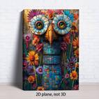 1 Pièce Peinture sur Toile Art Mexicain - Cadre en Bois Plat 2D Vibrant, Décoration Murale Traditionnelle et Moderne pour Salon ou Bureau, Cadeau de Noël à , Idéal pour la Déco d Intérieur