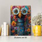 1 Pièce Peinture sur Toile Art Mexicain - Cadre en Bois Plat 2D Vibrant, Décoration Murale Traditionnelle et Moderne pour Salon ou Bureau, Cadeau de Noël à , Idéal pour la Déco d Intérieur