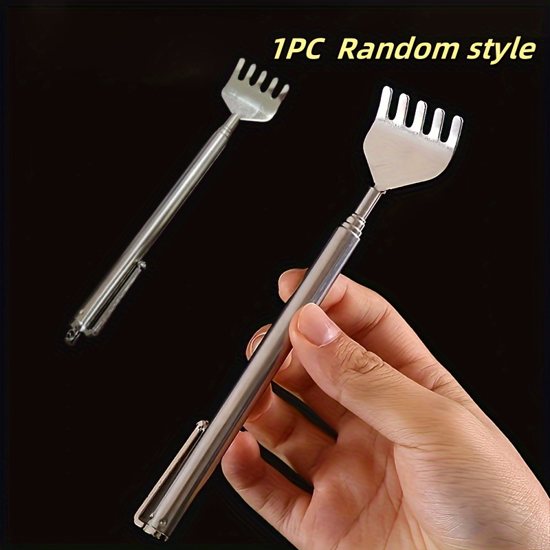 adjustable 19 69 inch stainless     tool with ergonomic handle portable massage scratcher for   reach areas posture support muscle tension sleek metallic   telescopic design Product details 5