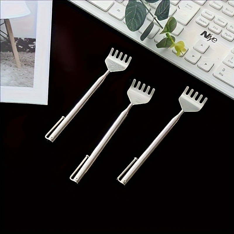 adjustable 19 69 inch stainless     tool with ergonomic handle portable massage scratcher for   reach areas posture support muscle tension sleek metallic   telescopic design Product details 4