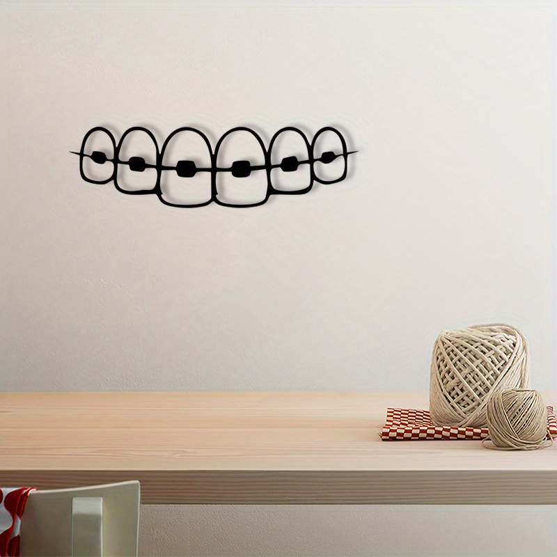 item picture 1pc retro braces metal wall art powder coated iron dental office decor thanksgiving   decoration unique gift for   dental enthusiasts dental gifts vintage style decor iron construction