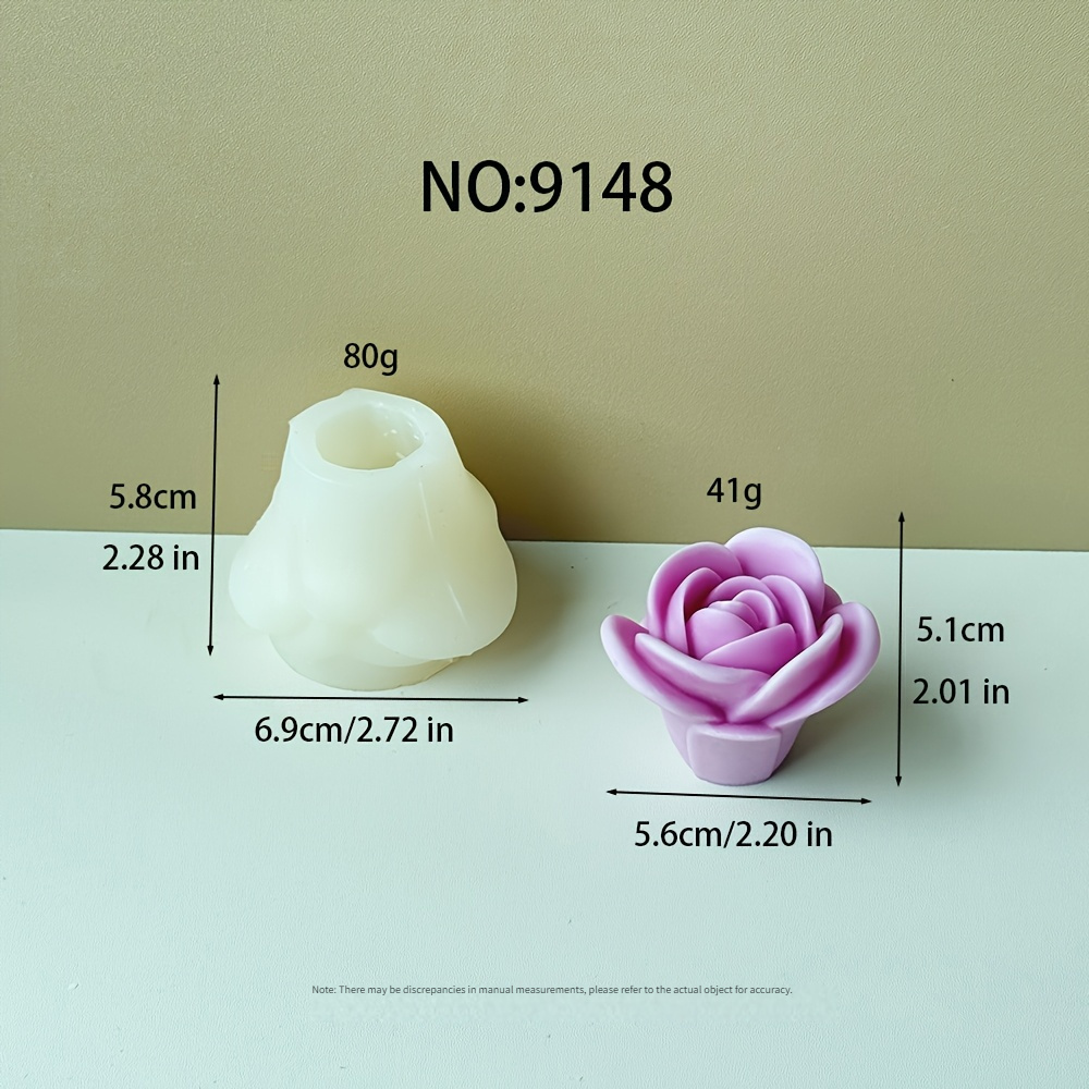 TEMU 9148 Rose Fragrance Soap Mold - Durable Silicone Mold For Making, -shaped Soap Bars, Soap Making Mold | Artistic Soap Mold | Durable Silicone