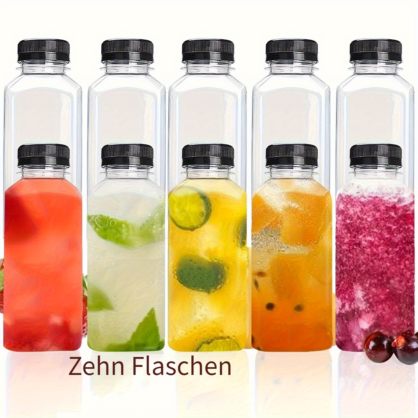10 stk./18 stk. leere durchsichtige plastik juice flaschen