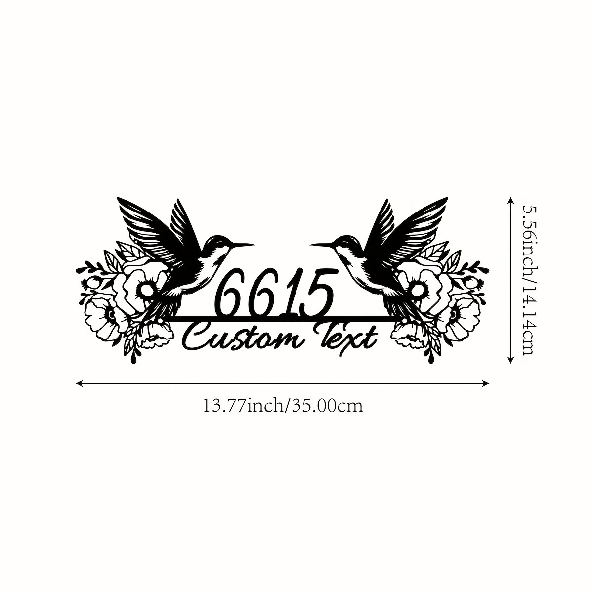 TEMU de pared de metal personalizado con silueta de , para personalizar con el de y el número de tu casa, ideal para decoración de interiores y