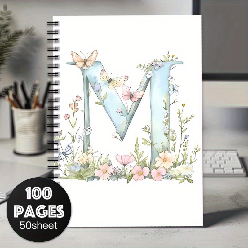 E-shop 1 Packung Bohemian Floral Letter Notebook - 50 Blatt mit Linien, hochwertiges Papier und leicht abreißbare Seiten, ästhetisches Geschenk für