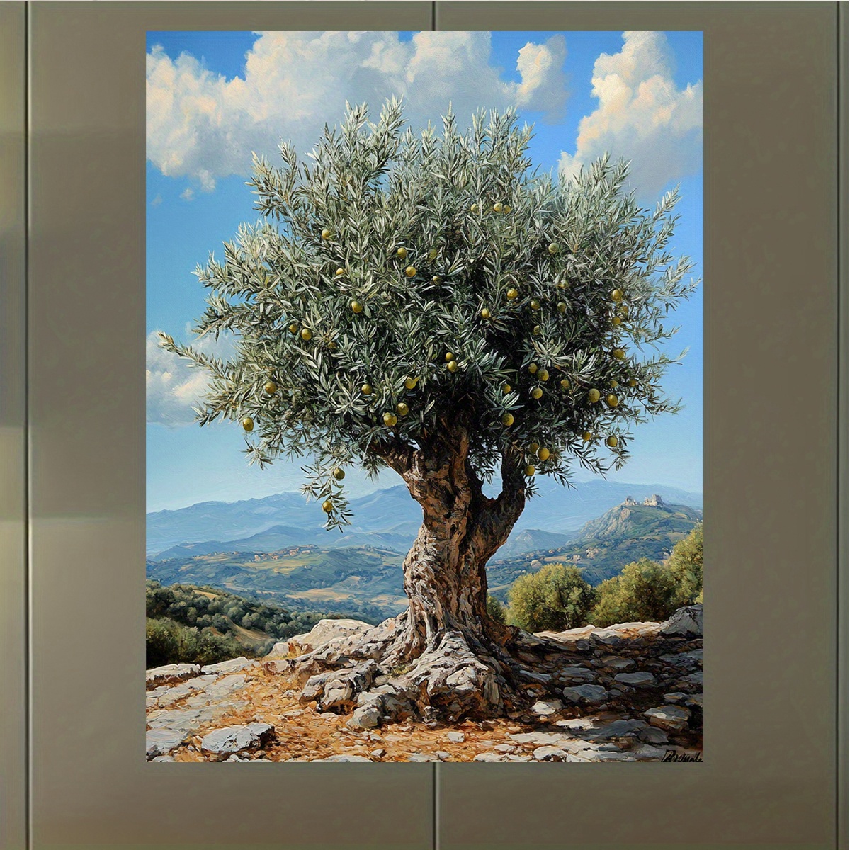 TEMU 1 pieza 1 pieza Paisaje Moderno de con Árbol de - Impresión de Realista con de Madera, Decoración de Pared de Adecuada para , Dormitorio, Baño -
