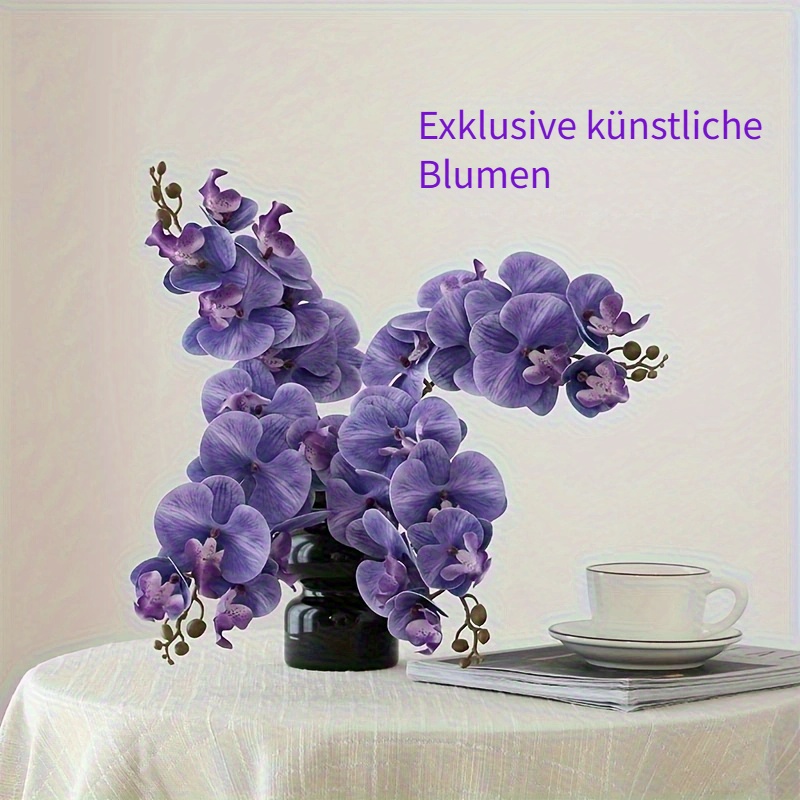5 Stck knstliche Phalaenopsis Blumen Zweige, 7 groe Blten 59.99 cm Real  Touch knstliche Orchideen Blumen fr Home Office Hochzeitsdekoration