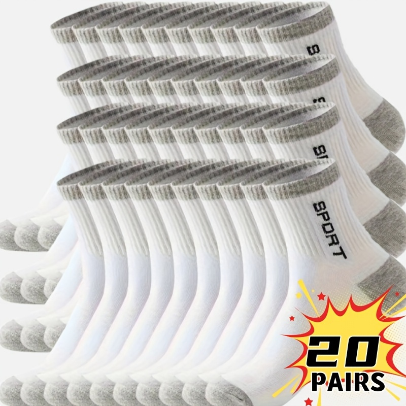 20 Paar Ademende Vochtafdrijvende Sportsokken voor Heren