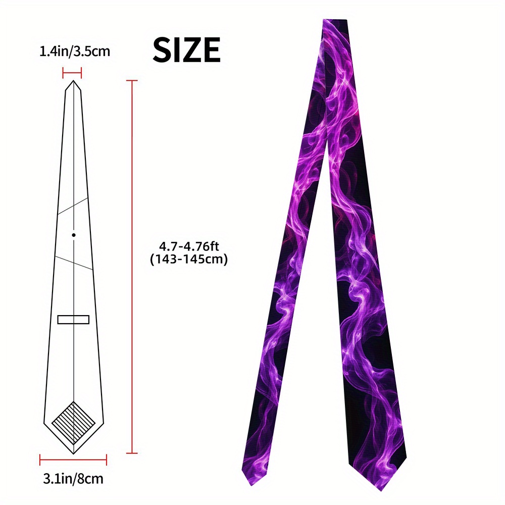 TEMU 1pc Men's Tie With Sophisticated Purple Abstract - Polyester, Stylish For Formal Events, Father's Day Gift, And Special Occasions, Formal |