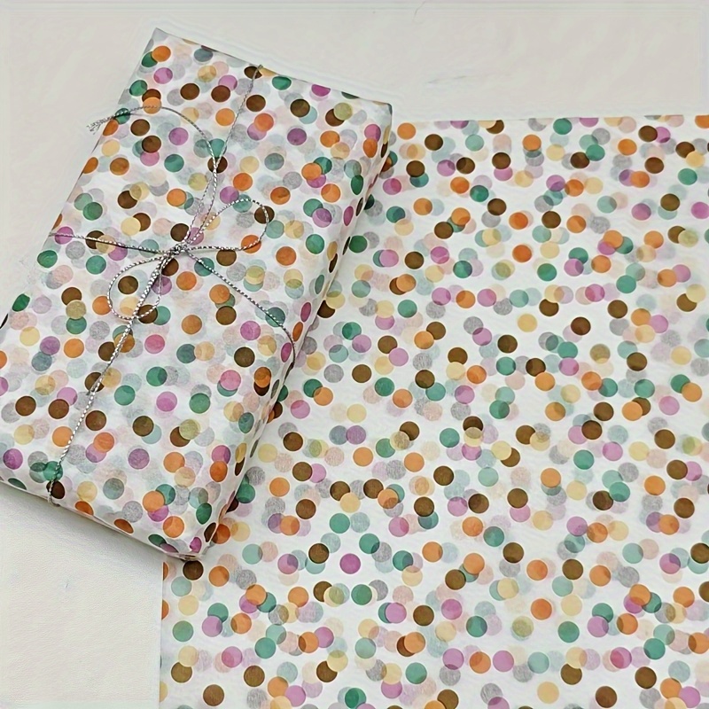 four color polka dot pattern tissue paper 20 inches x 14 inches suitable for wedding halloween christmas gift wrapping birthday gift packaging bouquet wrapping and party favor filling