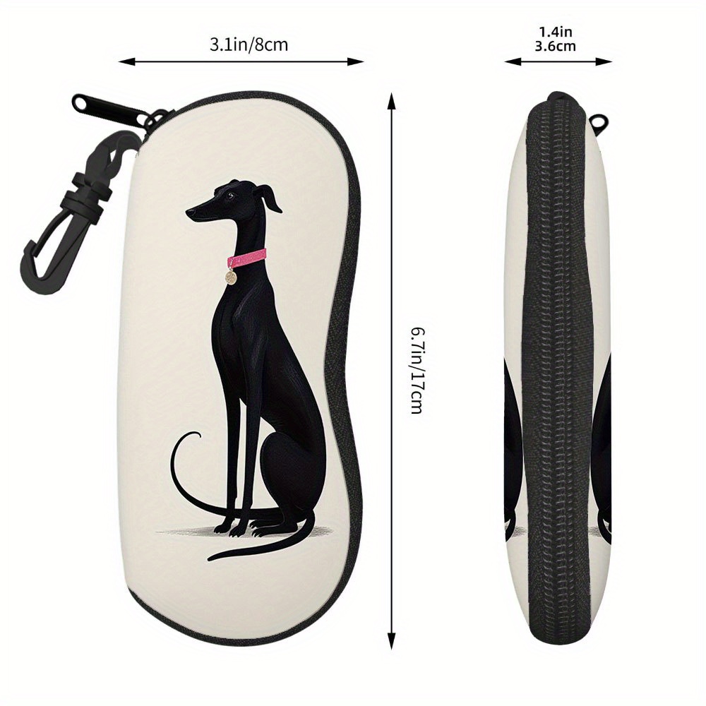 TEMU 1 pz, Custodia per occhiali, Design elegante e minimalista facile conservazione degli occhiali, Motivo stampa cane , Compatta e organizer per