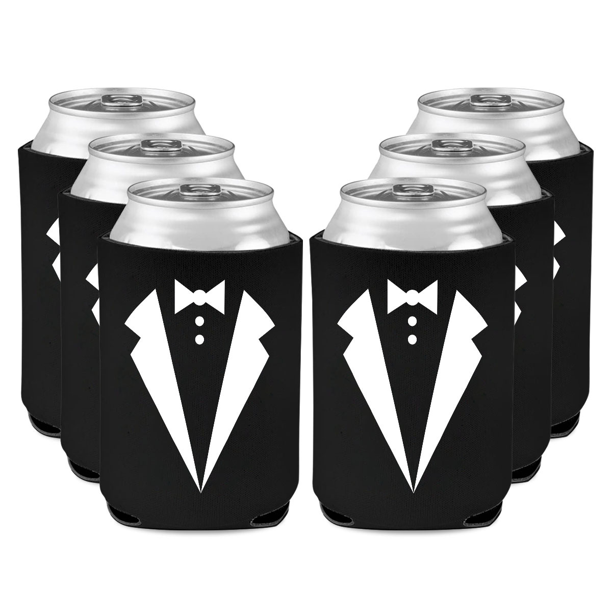 Temu – TEMU 6pcs Formal Themed Can Coolers With Tuxedo Graphics Ideal For Weddings, , And Formal Events