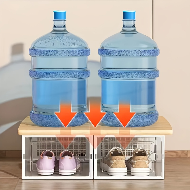 24 12 6pcs thickened transparent shoe box with lid foldable shoe rack stackable shoe rack free combination plastic sneaker saving storage organizer suitable for purposes such as entrance bedroom home Product details 6