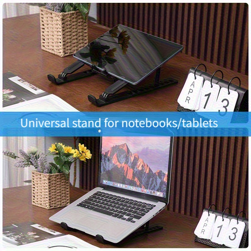 New Adjustable Laptop Cooling Stand, Tablet and Notebook Heat Dissipation Rack with Height Adjustment, Foldable Design, High Wind Power and Low Noise, Suitable for Various Scenarios at Home or Office Portable Display Holder
