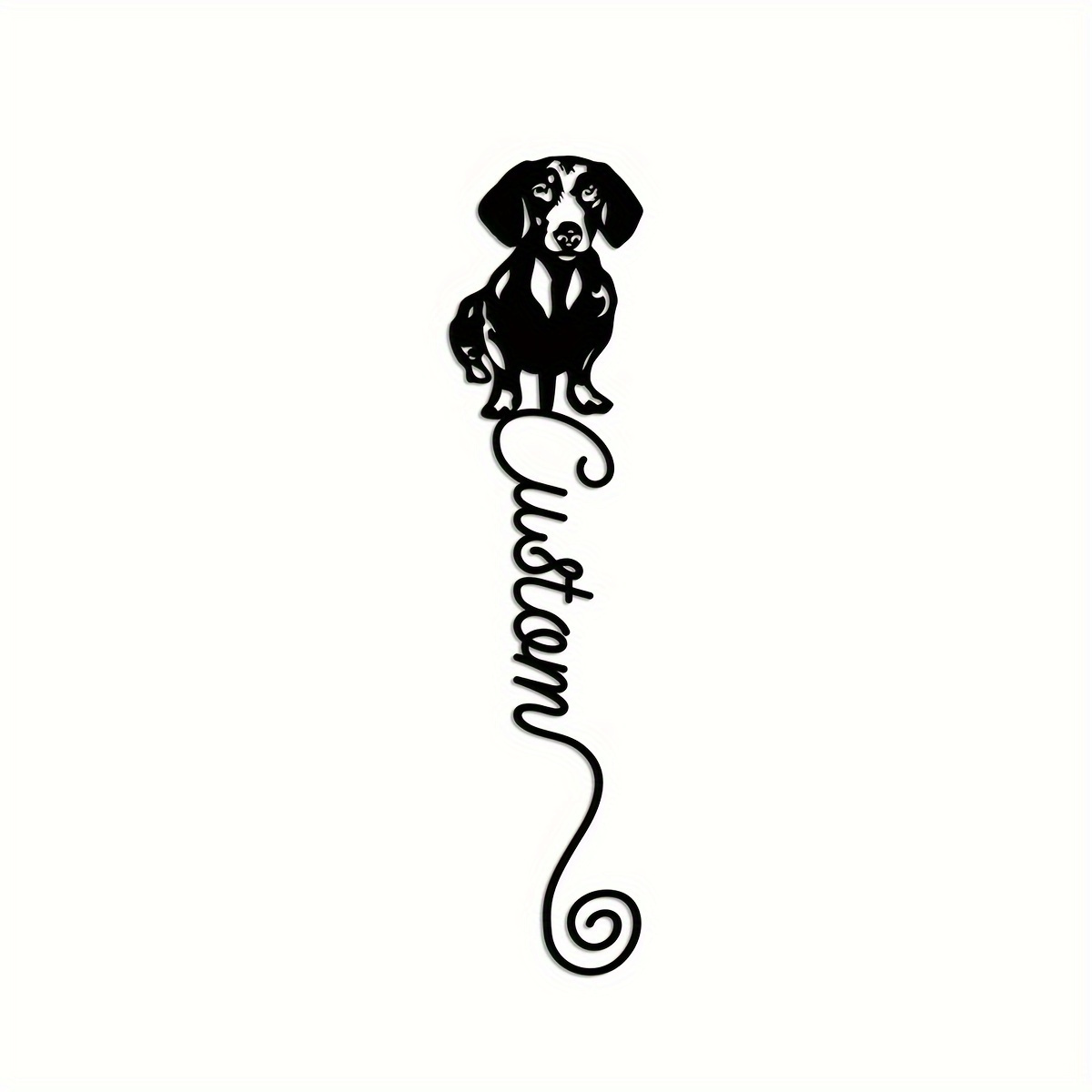 TEMU Custom Dachshund Bookmark - Personalized Metal Bookmark With Elegant Cursive Design, Ideal Gift For Dog Lovers And Teachers, Unique Back To
