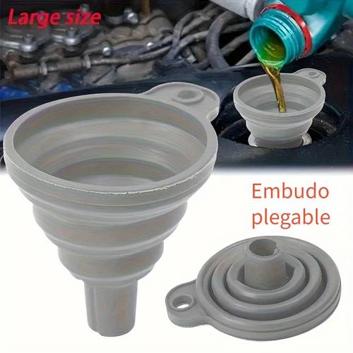 embudo pequeño telescópico plegable, mini embudo de plástico, embudo de silicona para aceite, embalaje contra fugas de aceite, 1 , embudo de color aleatorio