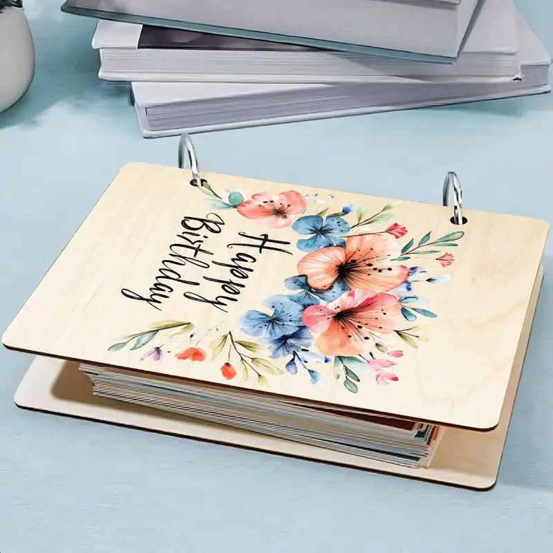 1set birthday card wooden cover card book organizer birthday - Temu Ireland 1set birthday card wooden cover card book organizer birthday - Temu Ireland