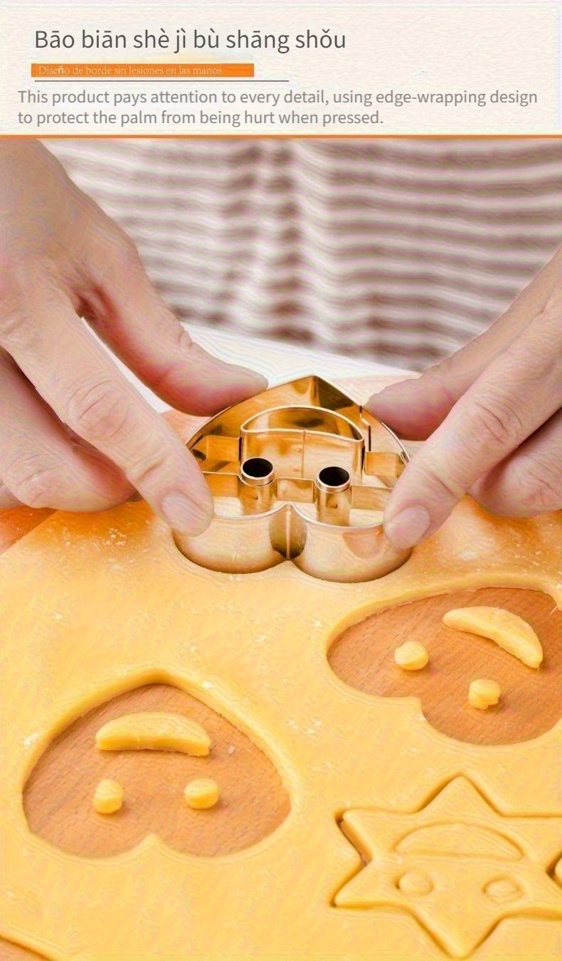 stainless steel   face cookie cutter diy 4pcs set molds cutting baking tools for kitchen restaurant back to   easter halloween christmas   fruit mold Product details 2