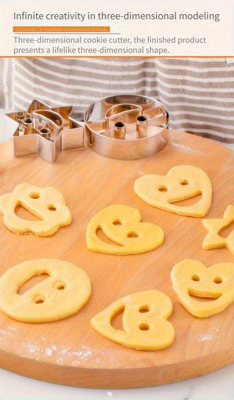 stainless steel   face cookie cutter diy 4pcs set molds cutting baking tools for kitchen restaurant back to   easter halloween christmas   fruit mold Product details 4