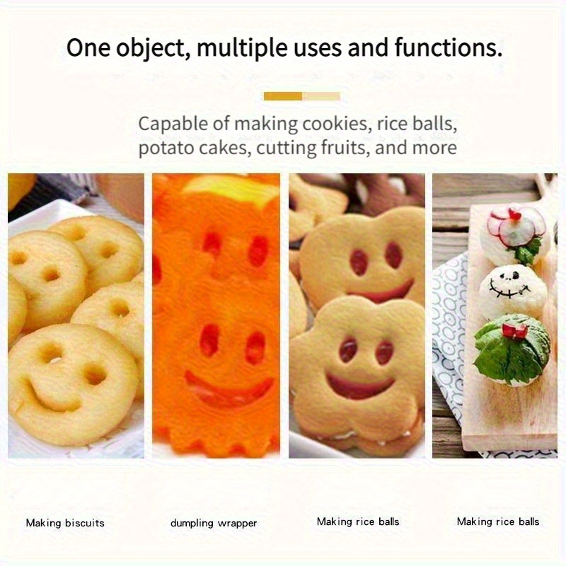 stainless steel   face cookie cutter diy 4pcs set molds cutting baking tools for kitchen restaurant back to   easter halloween christmas   fruit mold Product details 6