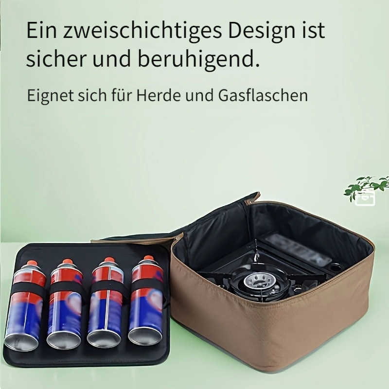 Outdoor Camping und Picknick Kassettenkocher Aufbewahrungstasche, Spezielle  Tasche fr Kassettenofen, Grill, Gasflasche und Kochgeschirr Aufbewahrung  (Nur Aufbewahrungstasche) Kein Kontakt mit ...