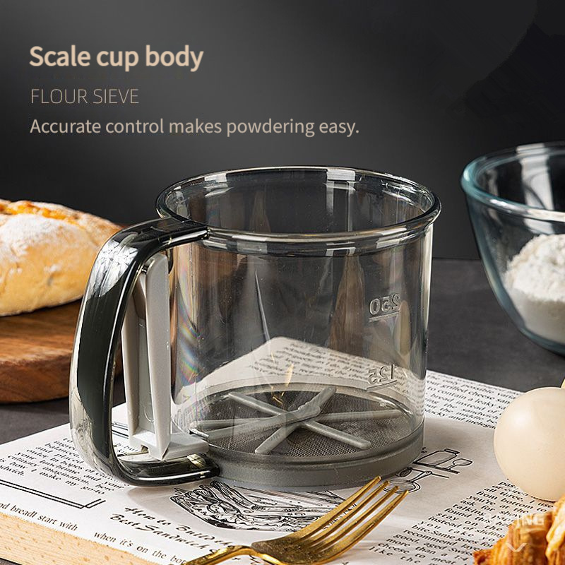 TEMU Flour Sifter, Semi-automatic Handheld Flour Sifter, Hand-press Filtering Mesh, Handheld Flour Strainer, Baking Tools