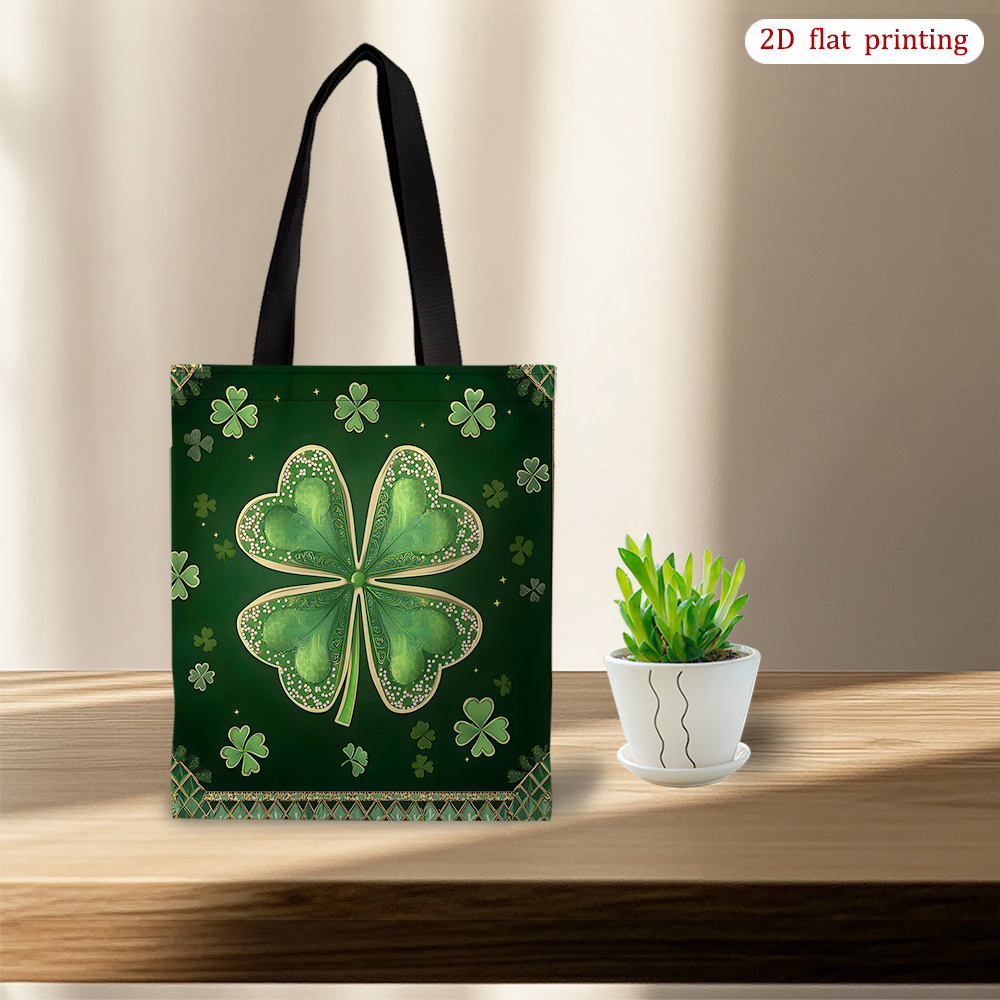 TEMU 1pc Bolso de Clover [Impresión 2D ], Bolsa de Moda para Compras, Viajes y Uso Diario - Idea de Regalo de para y