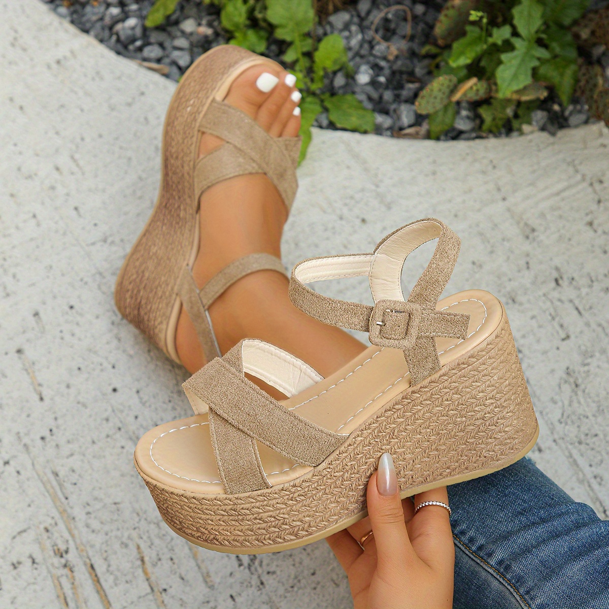 sandalias cuña plataforma mujer ultra gruesa Temu Spain