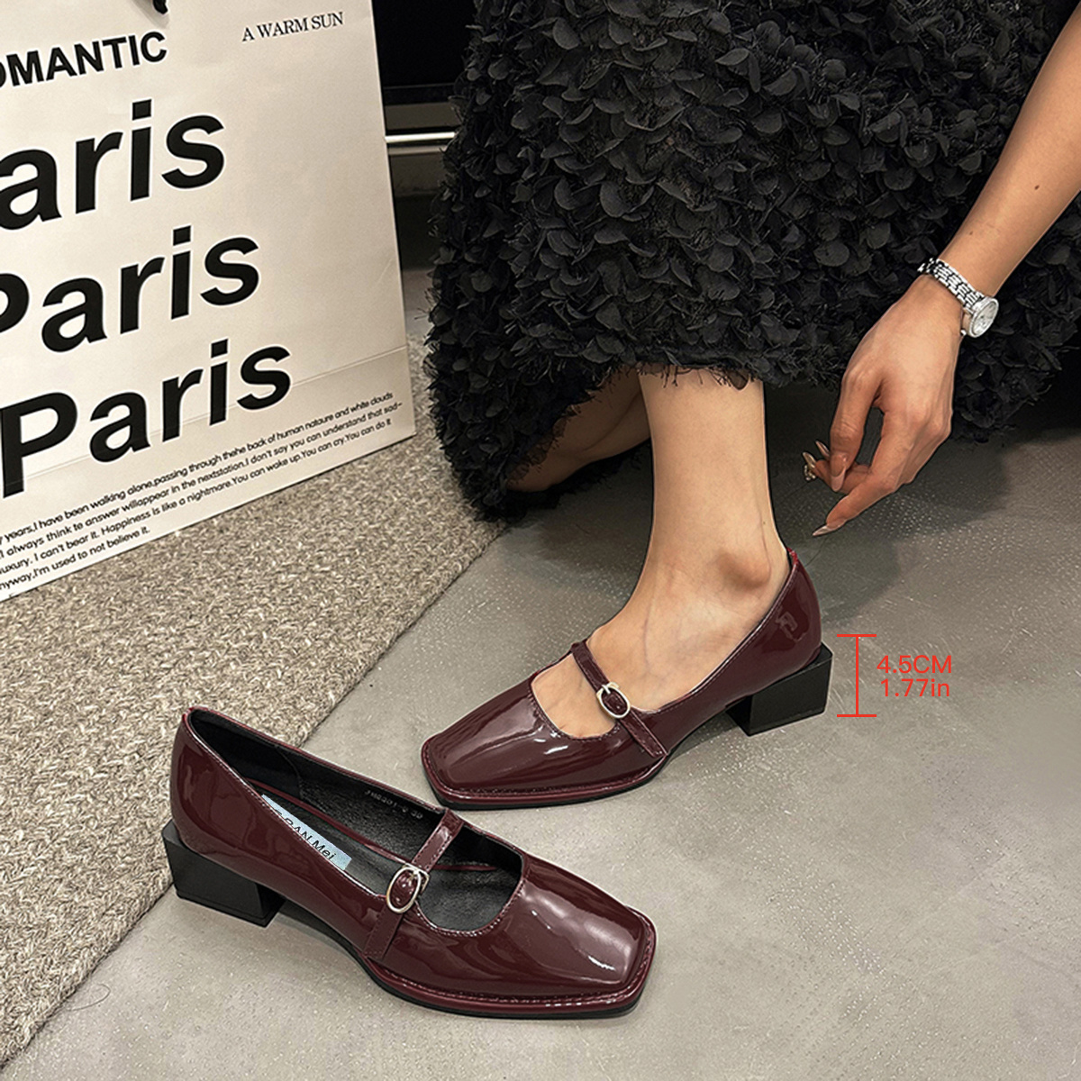 mujeres elegantes zapatos punta cuadrada Temu Chile