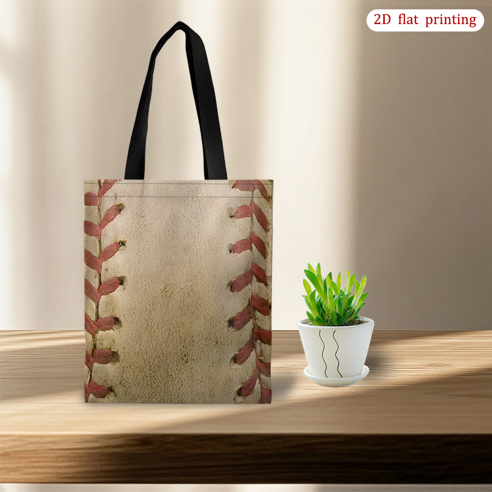 TEMU 1pc [2d Flat Printing] Vintage Large Capacity Shoulder Bag, Handbag Bookbag, Shopping Tote Bag - Perfect For Daily Use, Travel, And Outdoor