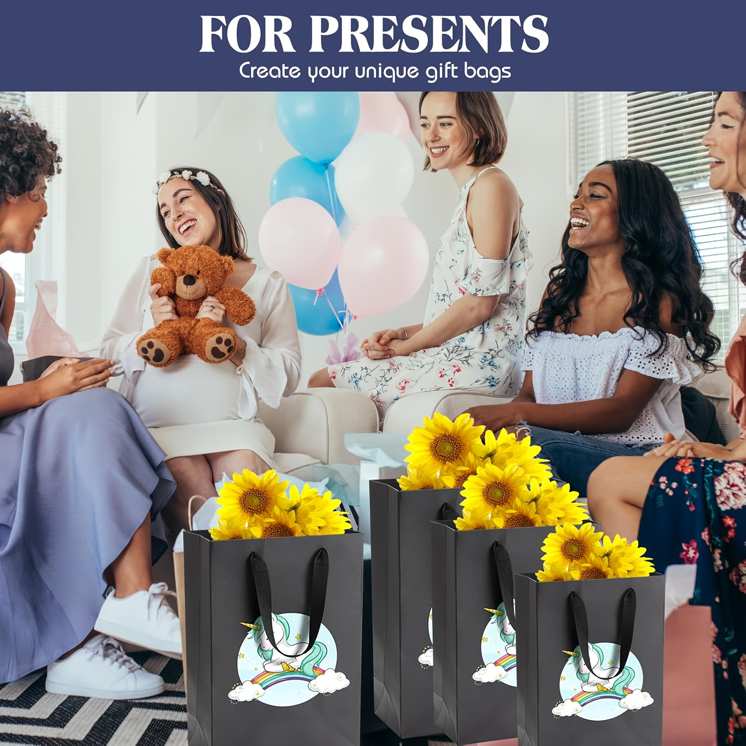 10pcs Elegant Black Paper Gift Bags with Sturdy Handles - Multiple Sizes for Weddings, Birthdays, Parties, Retail & Events - Durable Design for Shopping, Trinkets, Gift Wrapping & Retail Packaging, Reinforced Edges, Event Supplies, Stylish Packaging, Highquality Packaging, Wedding Planners