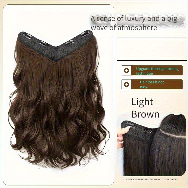 TEMU 18-inch Wig Tablets For Women With Large Wavy 1pc Curly Hair Invisible Traceless Simulated Hair, Plush Volume Fluffy Straight Hair Extensions