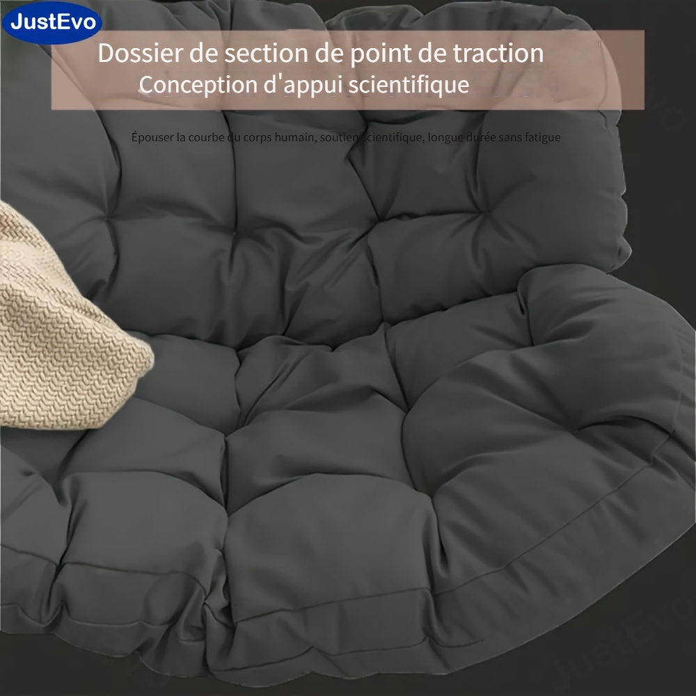 JUSTEVO Chaise longue ergonomique en rotin, confortable avec un cadre en acier au carbone, fonctionnement manuel, pas besoin d'électricité ou de batterie, noir, idéale pour se détendre et passer du temps libre, chaise de loisirs | Design ergonomique | Construction robuste, chaise longue à bascule