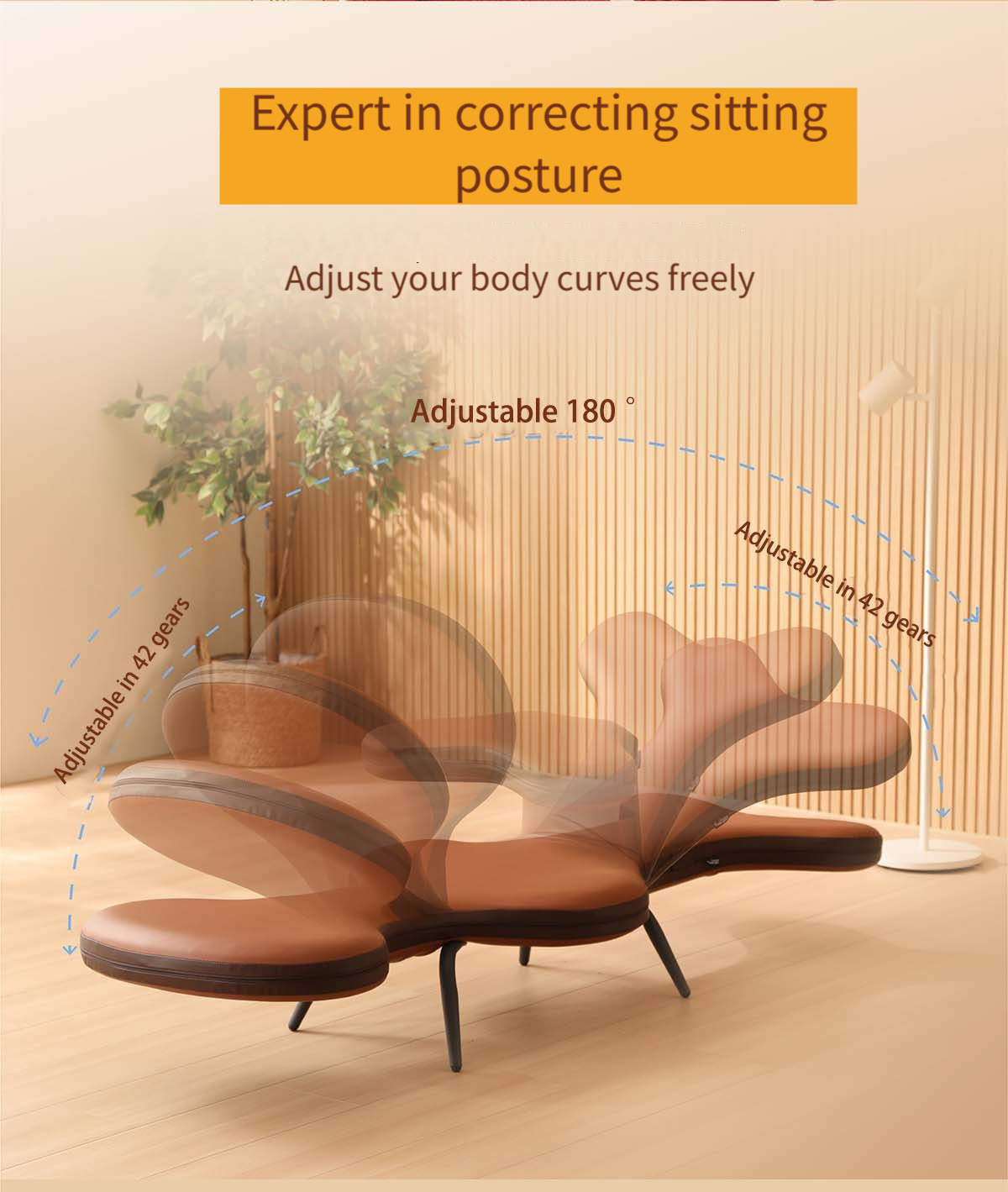multifunctional mermaid sofa lounge chair ergonomic recliner with adjustable backrest portable   room bedroom balcony outdoor use synthetic   leather metal frame easy   no   brown recliner chair bedroom relaxation modern interior durable construction home relaxation minimalist style   materials home decor lovers Product details 1