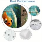 1pc whimsical goldfish in fishbowl shower curtain polyester home decor with 12 hooks vibrant orange goldfish washable durable for bathroom or bathtub 70 8x70 8inches bathroom deco