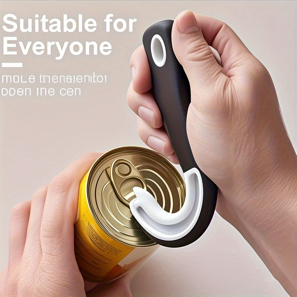 Easy-Grip Ergonomic Can Opener with Durable ABS Handle - Manual Kitchen Tool for Home, RV & Elderly Use, Safe Non-Slip Design, Ideal Christmas Gift for Everyone