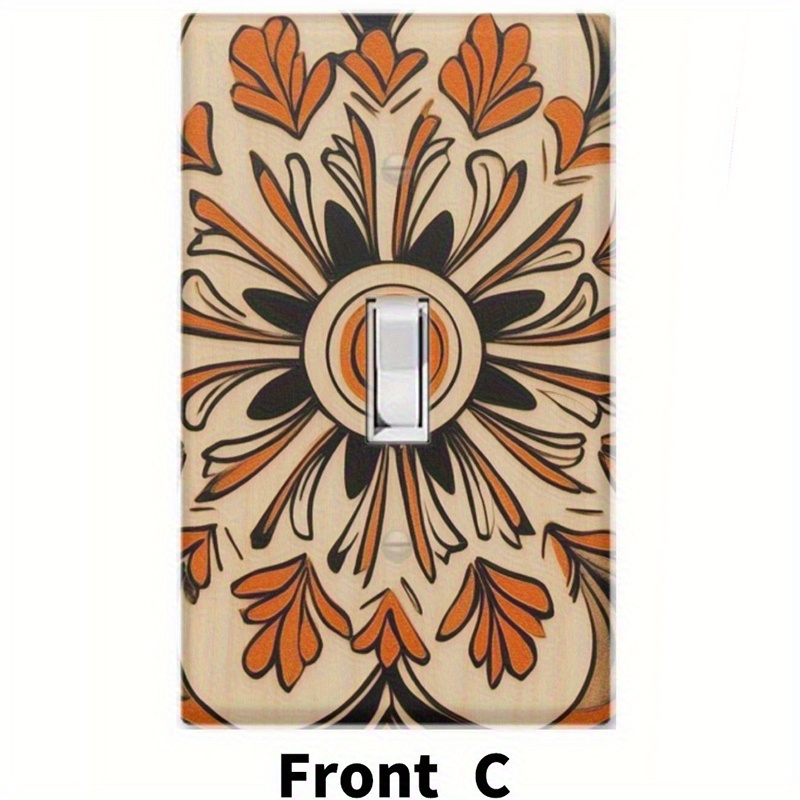 TEMU Modern Art Picture Decorative Wall Panel Cover - Single Joystick Light For Switch And Double Socket, Apply Panel For Kitchen, Office, Bedroom,