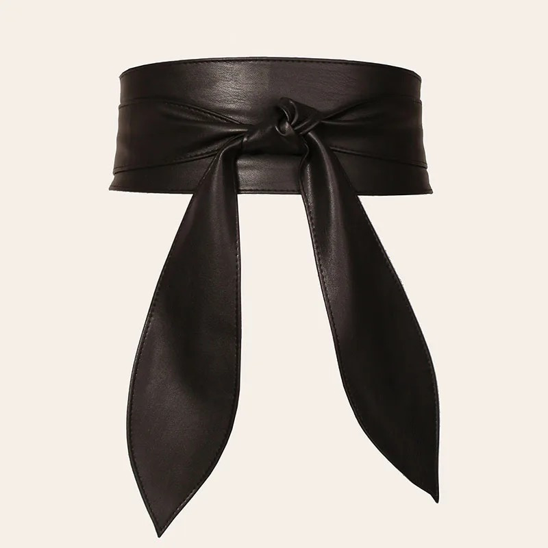 TEMU Women's Bow Wide Belt Fashion Corset Women's Decorative Belt High Quality Solid Color Belt Ribbon Skirt Yf1011